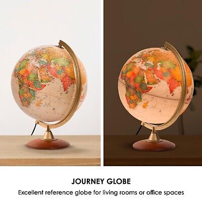 Waypoint Geographic Journey Globe, 12" Illuminated Antique Ocean-Style World ...