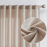 jinchan Linen Blend Curtains for Living Room 120 Inch Length Extra Long Taupe...