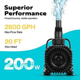 VIVOHOME 200W 2600GPH Submersible Water Pump with Barrier Bag, 20ft High Lift...