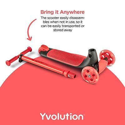 Yvolution Y Glider Kiwi Scooter for Kids Ages 3-8, 3 Wheel Scooter with LED W...