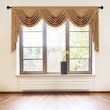 ELKCA Double-Sided Chenille Valance for Living Room,Bronze Curtains Valance w...