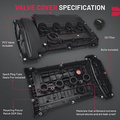 BDFHYK Engine Valve Cover with Gasket Compatible with 2007 2008 2009 2010 201...