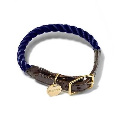 Found My Animal Navy Nylon Rope Collar for Dogs & Cats - Handcrafted Durable ...