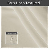 LORDTEX Linen Look Indoor/Outdoor Curtains, 105 x 84 Inch, Cream, Set of 2 Pa...