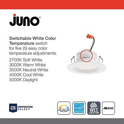 Juno RB4 SWW5 CP6 MW M2 RetroBasics Downlight Trim Kit, Switchable LED White,...