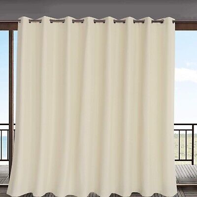 LORDTEX Linen Look Indoor/Outdoor Curtains, 105 x 84 Inch, Cream, Set of 2 Pa...