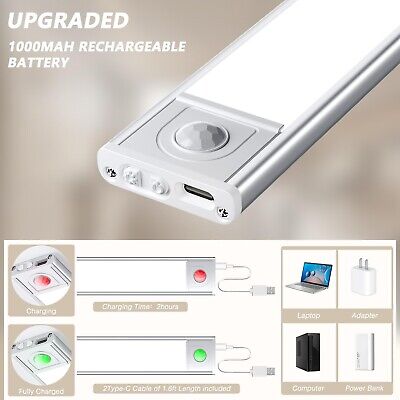 Under Cabinet Lights Rechargeable 12" Inch 50-LED Closet Lights Battery Opera...