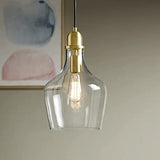 Hampton Hill Auburn Modern Glass Pendant Light Fixtures for 0, Gold/Clear