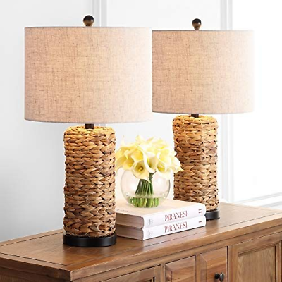 JONATHAN Y JYL6502A-SET2 Set of 2 Table Lamps Elicia 25" Sea 25.0 in, Natural