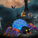 DomKom 8FT Halloween Inflatable Decorations Spider, Build-in Magic LED Lights...