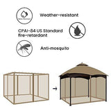 10'x12' Gazebo Replacement Mosquito Netting 4-Panel Patio Screen Walls with Z...