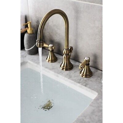 Kingston Brass KS2980BAL Heirloom Widespread Bathroom Faucet, Matte Black, 13...