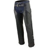 Milwaukee Leather Chaps for Men's Black Leather Slash Pocket- Snap Out Therma...