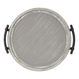 Kate and Laurel Bruillet Farmhouse Round Tray, 15 inch 15" Diameter, Gray