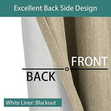 LORDTEX Linen Look Textured Blackout Curtains with Thermal Insulated Liner - ...