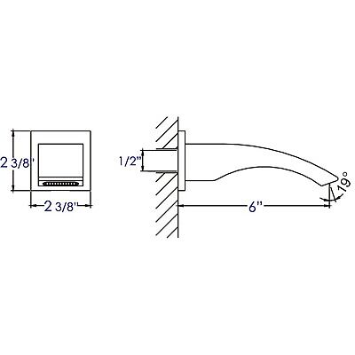 ALFI brand AB3301 Curved Wallmount Tub Filler Bathroom Spout, Brushed Nickel