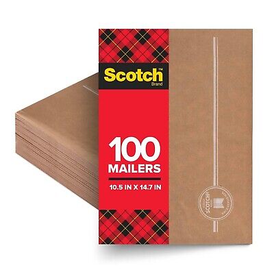 Scotch Curbside Recyclable Padded Mailers, 100-Pack, 10.5 x 14.75 in, Similar...