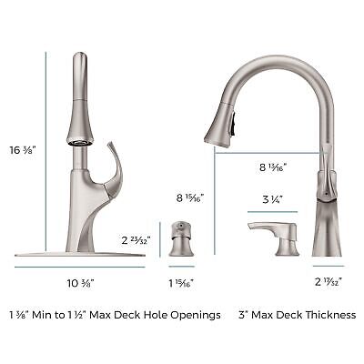 Pfister Miri Kitchen Faucet with Pull Down Sprayer and Soap Dispenser, Single...