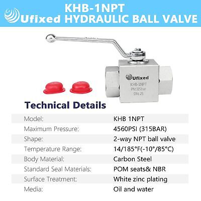 1" High Pressure Hydraulic Ball Valve Pressure Washer Ball Valve 4500 Psi 1 I...