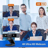 4K Zoomable Webcam with Upgraded Remote Control, 8MP Sony Sensor Webcam with ...