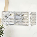 JONATHAN Y JYL7539A Evelyn Crystal Rectangle 17.5" 2-Light Iron/Crystal Glam ...