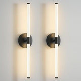 Wall Sconces Set of Two Matte Black LED Wall Lights Modern Linear Sconces Wal...