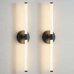 Wall Sconces Set of Two Matte Black LED Wall Lights Modern Linear Sconces Wal...