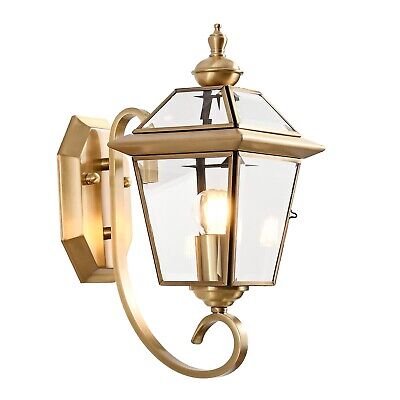 13.7in Copper Porch Light Oil-Rubbed Brass Outdoor Wall Lights with Beveled G...