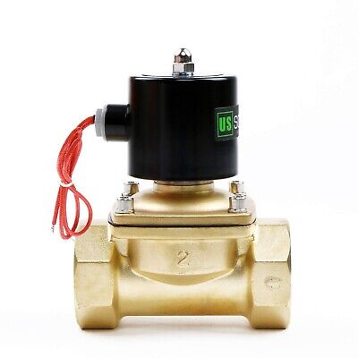 2" Brass Electric Solenoid Valve 12VDC, Normally Closed (Non-potable Water, D...