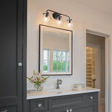 KSANA Black Bathroom Light Fixtures, 3 Light Matte Black Vanity Lights for Ba...