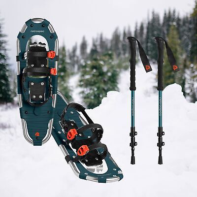 Retrospec Drifter 21/25/30 Inch Snowshoes & Trekking Poles Bundle for Men, Wo...