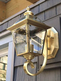 13.7in Copper Porch Light Oil-Rubbed Brass Outdoor Wall Lights with Beveled G...