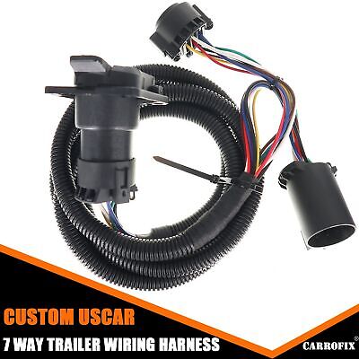 Vehicle-Side Truck Bed 7-Pin Trailer Wiring Harness Extension - 5th Wheel and...