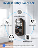 TEEHO TE002W Fingerprint Door Lock: Keyless Entry Smart Deadbolt Lock for Fro...