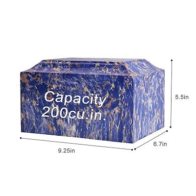 MAKEY'S Blue pattern Classic Cultured Marble Cremation Urn for Human Ashes Ad...