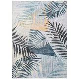 DECOMALL Jasmine Washable Area Rugs, Tropical Palm Leaf Non Slip Carpet for F...