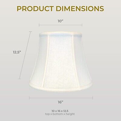 Royal Designs Modified Bell Lamp Shade, Linen White, 10 x 16 x 12.5