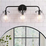 KSANA Black Bathroom Light Fixtures, 3 Light Matte Black Vanity Lights for Ba...