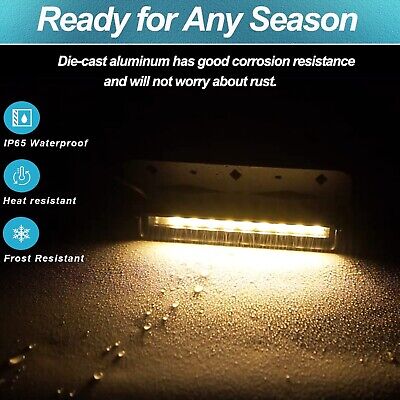 8 Pack 12 Inch 3W LED Hardscape Lighting, Retaining Wall Lights IP65 Waterpro...