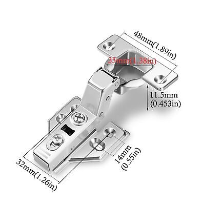 40pcs Frameless Cabinet Door Concealed Hinges,Soft-Close,European Inset,35mm ...