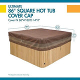 Duck Covers Ultimate Water-Resistant 86 Inch Square Hot Tub Cover Cap, Outdoo...