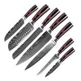 7PCS Kitchen Knife Set, Professional Japanese Chef Knives with High Carbon St...