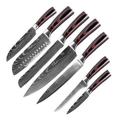 7PCS Kitchen Knife Set, Professional Japanese Chef Knives with High Carbon St...