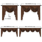 ELKCA Thick Chenille Window Curtains Valance for Living Room, Chocolate Valan...