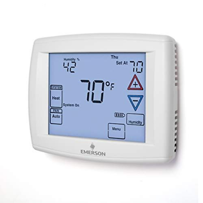 Emerson 1F97-1277 Touchscreen 7-Day Programmable Thermostat for 1, Blue