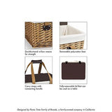 PICNIC TIME Canasta Wicker Picnic Basket With Lid, Small Picnic Basket For 2,...