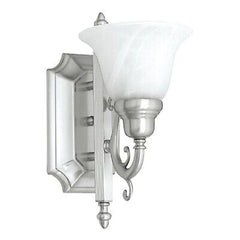 Livex Lighting 1281-91 Bath Vanity with White Alabaster Glass Shades, Brushed...