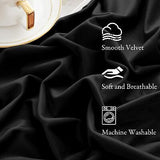 KGORGE Black Velvet Curtains 96 inches 2 Panels, Velvet Blackout Curtains for...