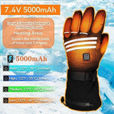 Heated Gloves for Men Women, Rechargeable 5000mAh Windproof Battery Electric ...