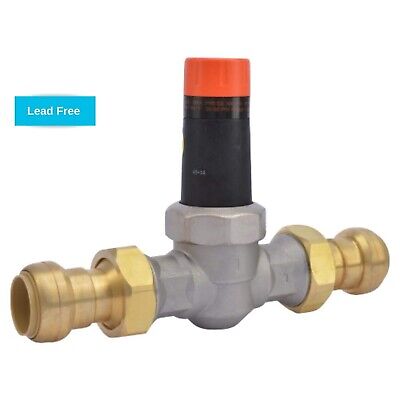 SharkBite 1 Inch EB25 Double Union Pressure Regulating Valve (PRV), Push to C...